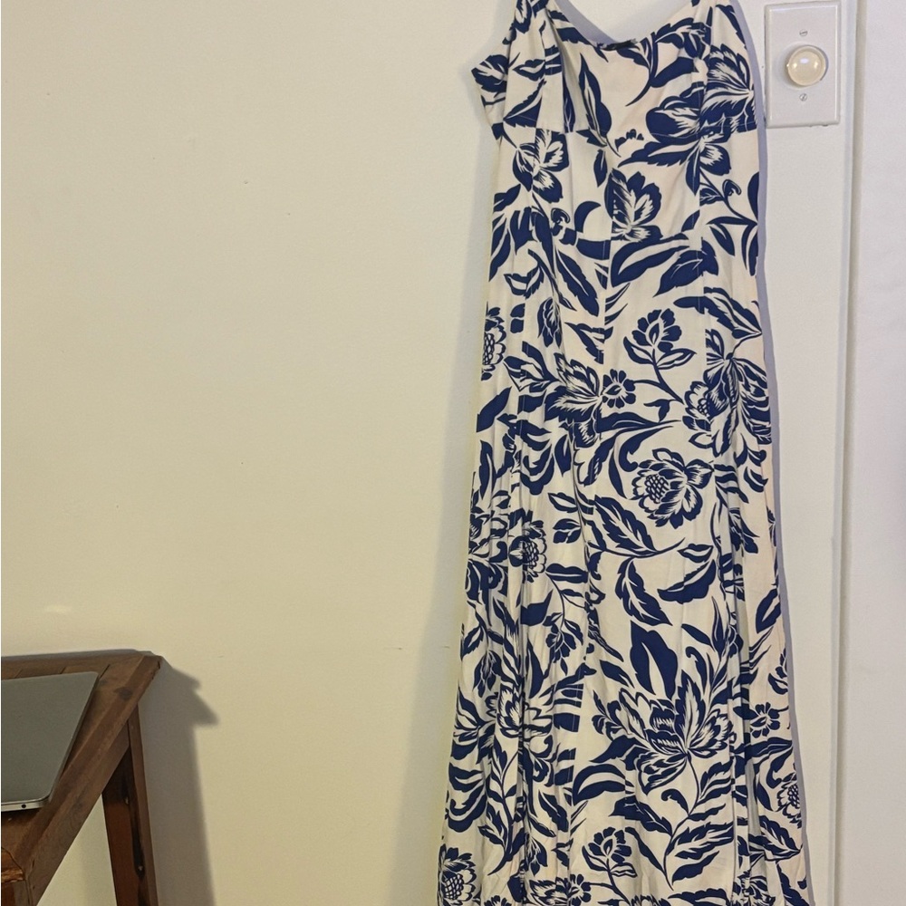 Dynamite Blue and White Floral Midi Dress NWT